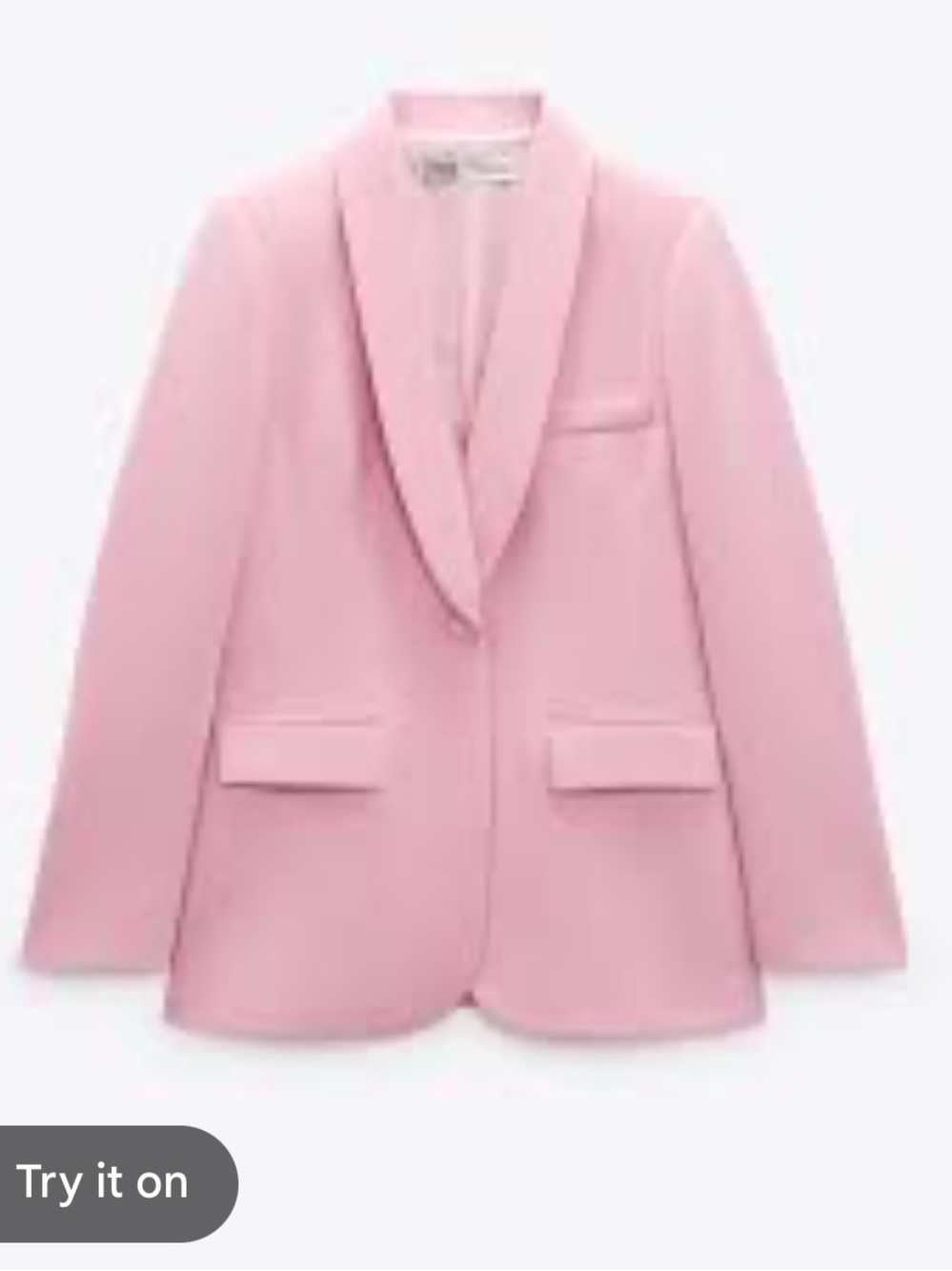 ZARA Tuxedo Collar Women's Light Pink Blazer sz XXL
